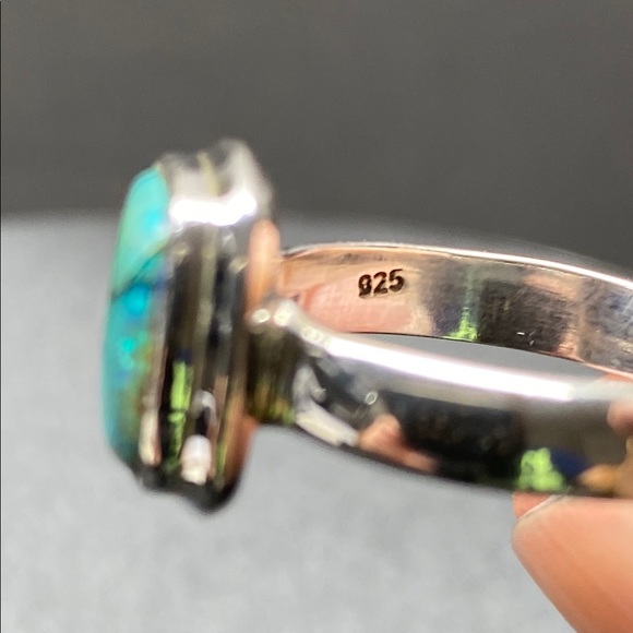 Sterling Opal Ring Size 7 in Solid Sterling Silver 925 - Picture 6 of 8